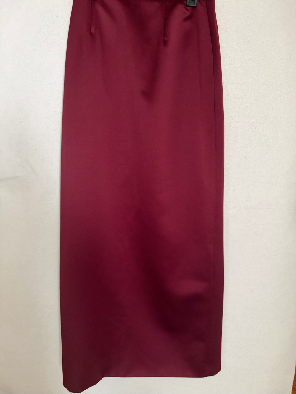 Vintage  Sz 10 Zola Evening Burgundy Satin Maxi Skirt Straight Column Tall 43"